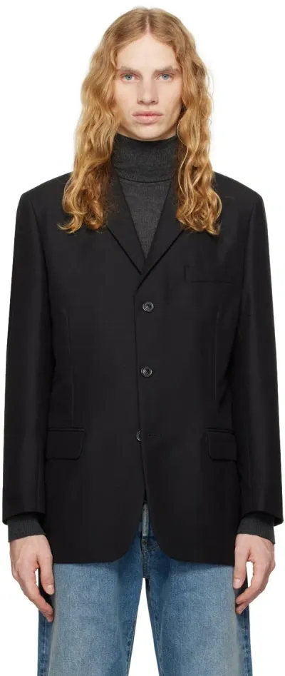 Maison Margiela Black Single-breasted Blazer In 900 Black