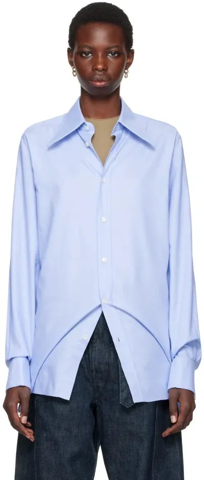 Maison Margiela Blue Oxford Shirt In 471 Light Blue