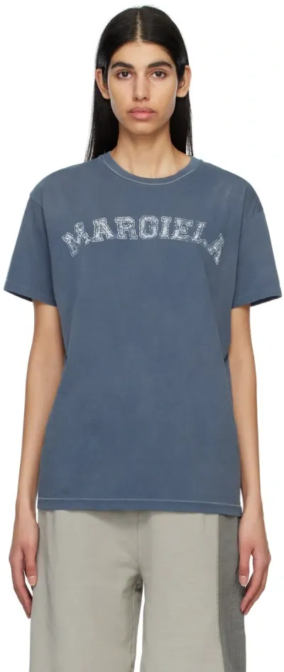 Maison Margiela Blue Printed T-shirt In 469 Blue