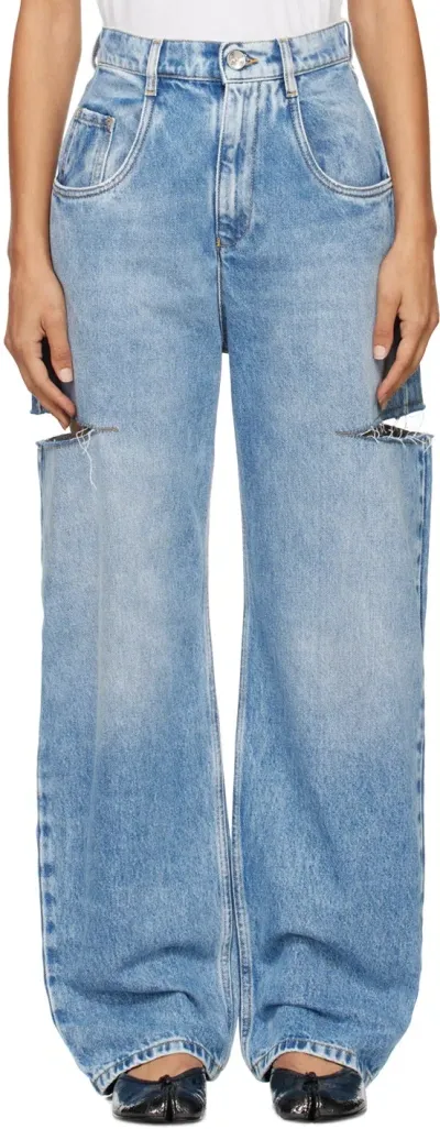 Maison Margiela Blush Slash Jeans In 470 Denim