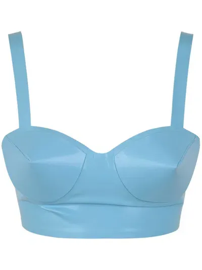 Maison Margiela Four Stitched Wide Bra In Blue