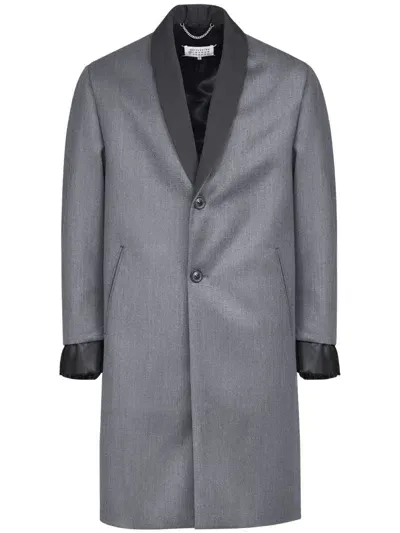 Maison Margiela Cavalry Layered Twill Coat In Grey