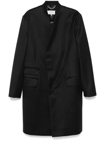 Maison Margiela Cavalry-twill Wool Coat In Black