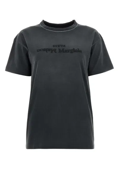 Maison Margiela Charcoal Cotton T-shirt In Grey