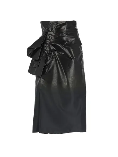 Maison Margiela Deconstructed Satin Pencil Skirt In Black