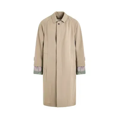 Maison Margiela Wool Gabardine Trench Coat In Stone