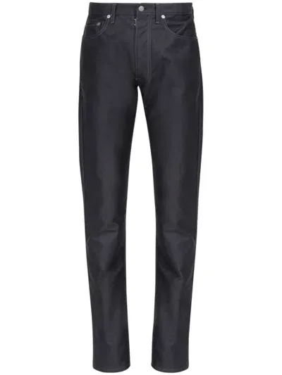 Maison Margiela Four-stitch Satin Trousers In Black