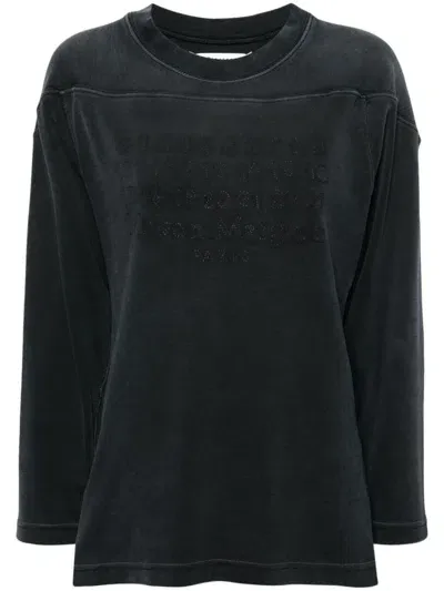 Maison Margiela Crewneck Sweatshirt Applied Numbers Clothing In Grey