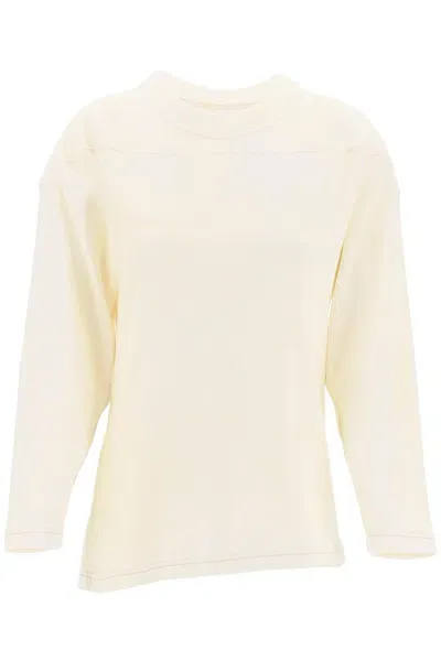 Maison Margiela Crewneck Sweatshirt With Numerical In Cream