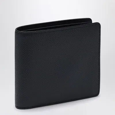 Maison Margiela Dark Blue Leather Bi-fold Wallet In Cosmo