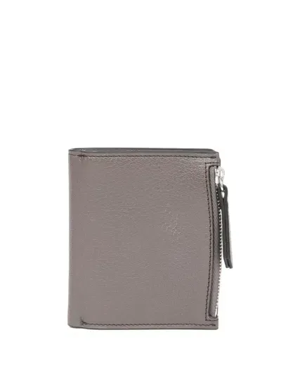 Maison Margiela Four-stitch Logo Leather Wallet In Grey