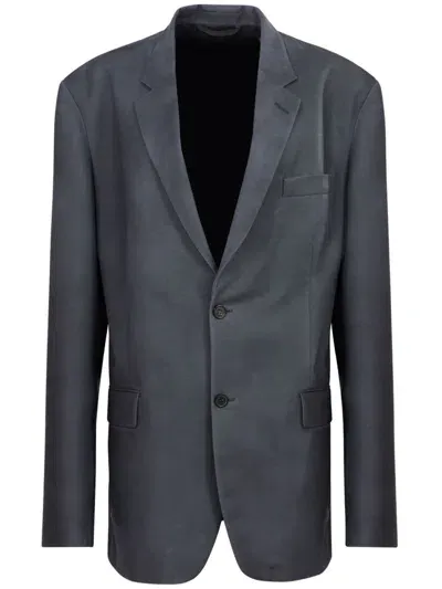 Maison Margiela Four-stitch Single-breasted Blazer In Grey