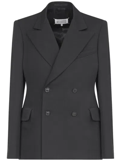 Maison Margiela Four-stitch Wool Blazer In Black