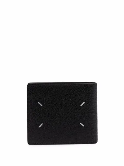 Maison Margiela Four Stitches Leather Wallet In Black