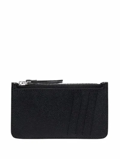 Maison Margiela Four Stitches Zippered Wallet Accessories In Black