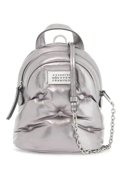 Maison Margiela Glam Slam Crossbody Backpack In Silver