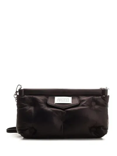 Maison Margiela Glam Slam Logo Patched Shoulder Bag In Black