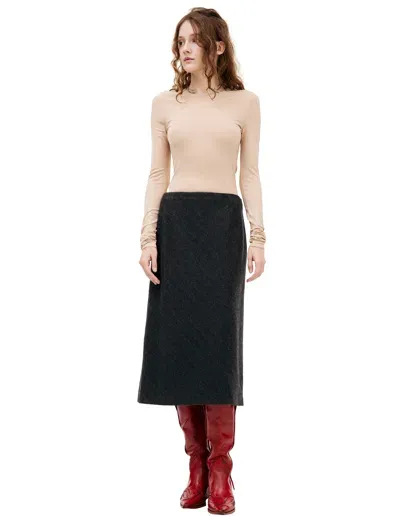 Maison Margiela Grey Wool Skirt