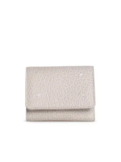 Maison Margiela Ivory Leather Wallet In White