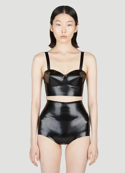 Maison Margiela Latex Balconette Bra In Black