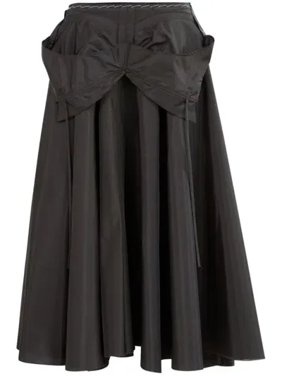 Maison Margiela Layered Flared Midi Skirt In Black