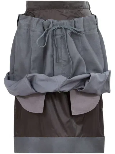 Maison Margiela Layered Knee-length Skirt In Grey