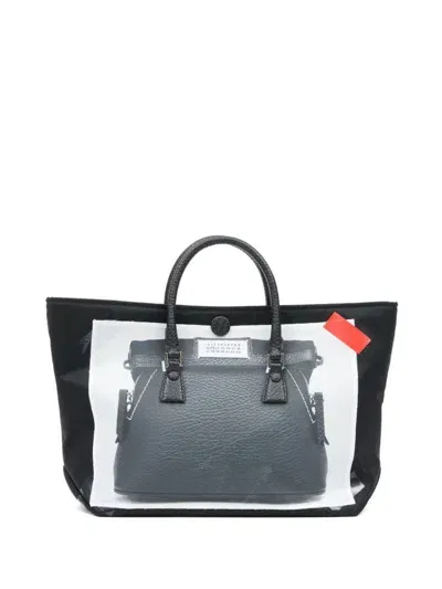 Maison Margiela Leather 5ac Micro Tote Bag In Black