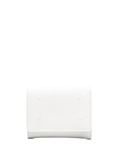 Maison Margiela Leather Trifold Wallet In White