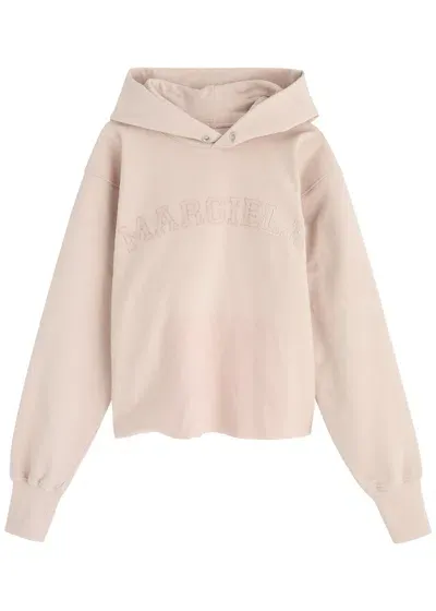 Maison Margiela Logo Cotton Hoodie In Pastel