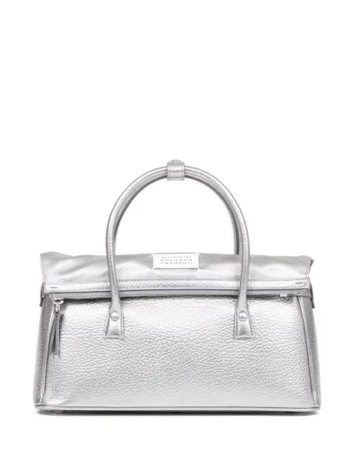 Maison Margiela Medium 5ac Leather Tote Bag In Silver