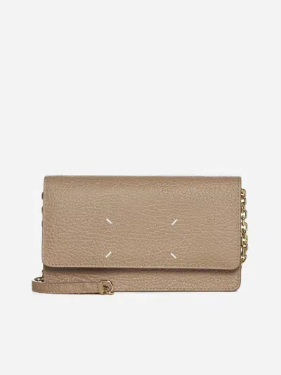 Maison Margiela Medium Leather Chain Wallet Bag In Nude