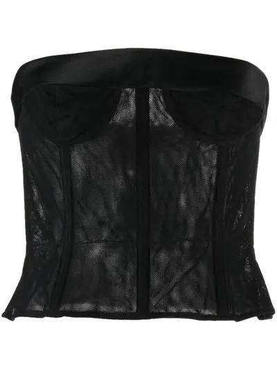 Maison Margiela Black Tulle Top