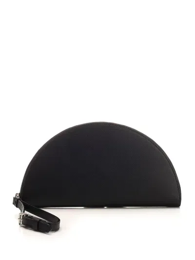 Maison Margiela Micro Crescent Clutch Bag In Black Leather