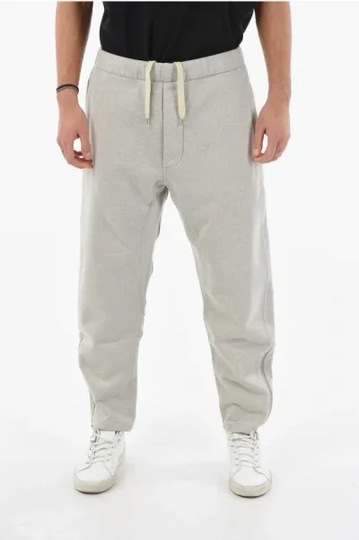 Maison Margiela Mm10 Brushed-cotton Joggers With Ankle Zips In Gray