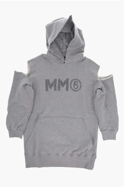 Maison Margiela Mm6 Hooded Sweat Dress With Cut-out Details