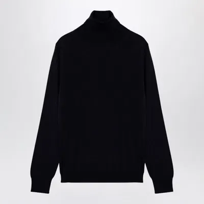 Maison Margiela Navy Turtleneck Sweater In In Blue