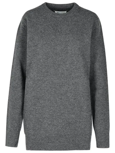 Maison Margiela Over Grey Wool Sweater In Gray