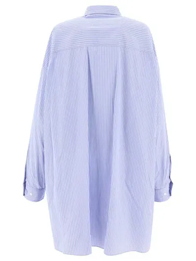 Maison Margiela Oversized Cotton Shirt In Blue