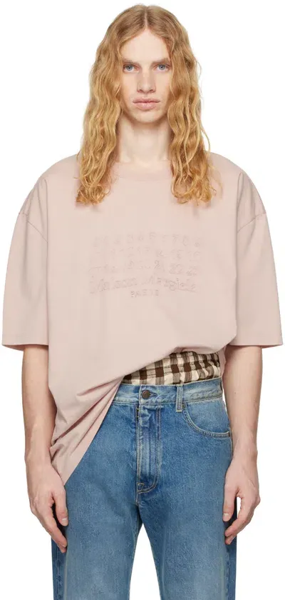 Maison Margiela Pink Embroidered Logo T-shirt