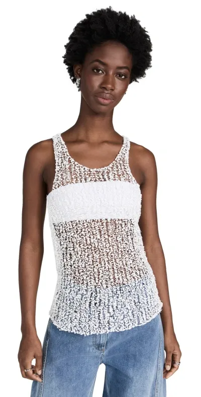 Maison Margiela Plumetis & Voilettes Tank Top Off White