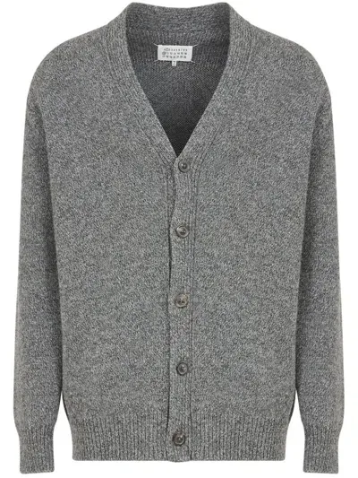 Maison Margiela Cardigan Mit Geripptem Saum In Grey