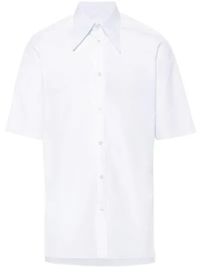 Maison Margiela Short Sleeve Shirt Men Withe In Cotton In White