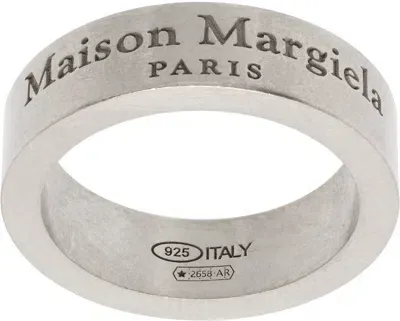 Maison Margiela Silver Logo Ring In 951 Silver