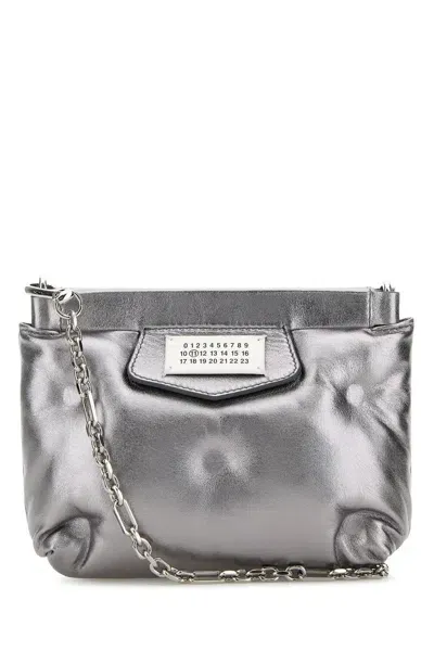 Maison Margiela Silver Nappa Leather Mini Slam Red Carpet Clutch