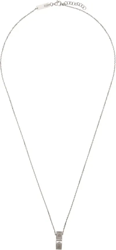 Maison Margiela Silver Number Reference Necklace In 951 Silver