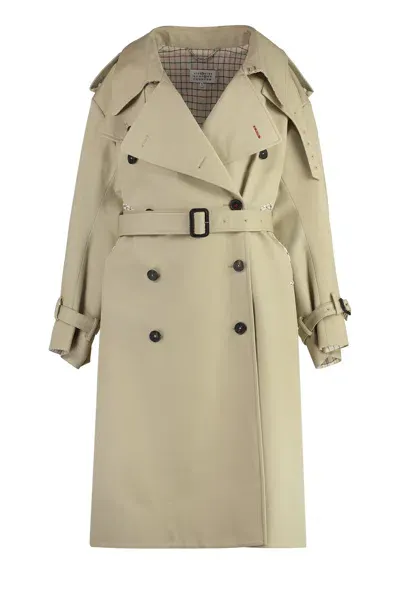 Maison Margiela Cotton Trench Coat In Beige