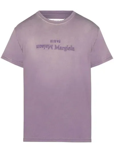 Maison Margiela T-shirt  Con Logo Inverso In 969 Auberfine