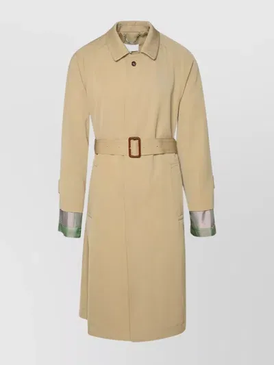 Maison Margiela Woman  Beige Virgin Wool Trench Coat In Cream