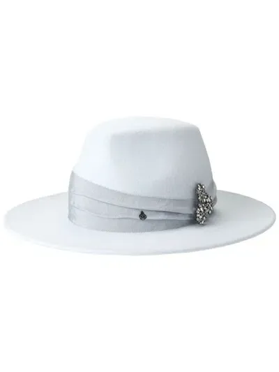 Maison Michel Kyra Wool Felt Fedora In Blue