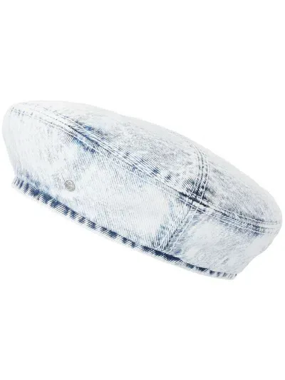 Maison Michel New Billy Denim Beret In Blue